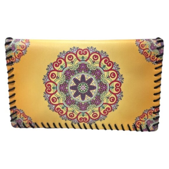 Mandala Clutch Vibrant Yellow Red Purple Green Pink - Picture 2 of 11